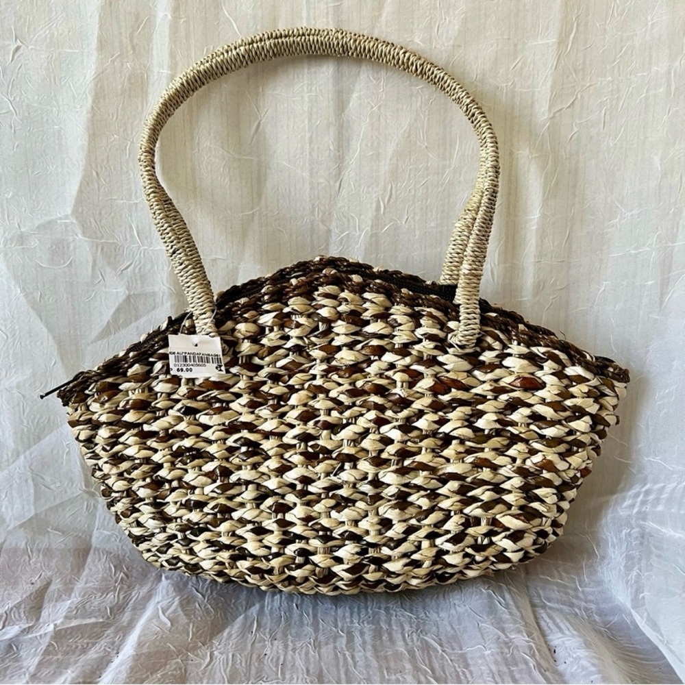 Pandafan Woven Straw Tote, Vintage Basket Mini Bag